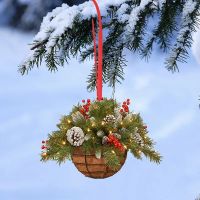 Christmas Flower Basket Hanging Pendant Xmas Tree Wooden Diy Hanging Ornaments 2023 Christmas Decorations For Home Navidad Gift Christmas Ornaments