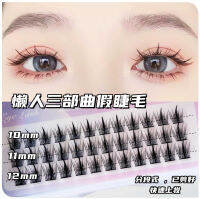 Lazy Man Trilogy ขนตาปลอม Super Soft Natural Imp Super Fine Stem Filled Fairy Feather Fan Section Eyelashes