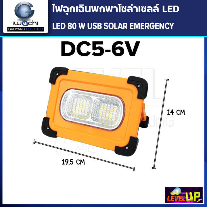 ชุดซื้อ-2-แถม-1-ไฟฉุกเฉินพกพาโซล่าเซลล์-80w-ปรับได้-4-step-ชาร์จแสงอาทิตย์-และ-usb-ใช้ชาร์จโทรศัพท์ได้