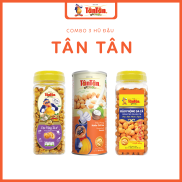 Combo 3 hũ đậu phộng Tân Tân Tỏi Ớt 260g, Nước Cốt Dừa 265g, Da Cá 300g