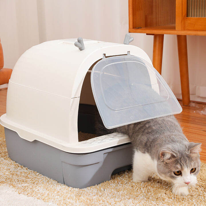 The Cat Litter Box Is Fully Enclosed Oversized Odor-proof and Spatter ...