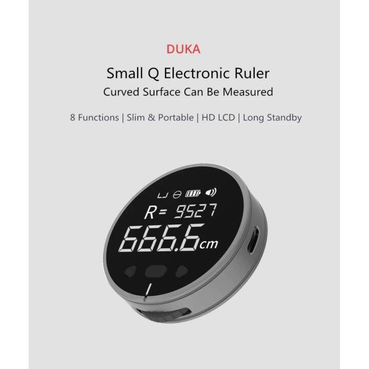 XIAOMI DUKA meteran roller digital small Q electronic ruler 8 fungsi ...