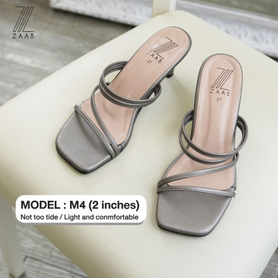 ZAABSHOES รุ่น M4 ส้นสูง 2 นิ้ว สีเทารมดำ (MDS) ไซส์ 34-44  รองเท้าส้นสูง ผู้หญิง รองเท้าออกงาน รองเท้างานแต่ง หน้าเท้ากว้าง ใส่สบาย พื้นยางไม่ลื่น