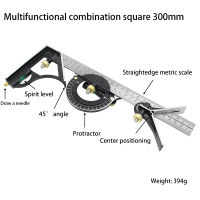 Multifunctional 3 In 1 Square Angle Ruler Set Engineer Adjustable Right Angle Ruler Protractor Measuring Tool Square Combination