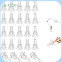 JHA9202888 100pcs 10x6mm ต่างหูหลังต่างหู ฝาครอบเต็มรูปแบบ ซิลิโคนทำจากซิลิโคน หลังต่างหูใส อุปกรณ์เครื่องประดับอัญมณี นุ่มนุ่มๆ จุกปิดต่างหูด้านหลัง สำหรับต่างหูตะขอกระดุม