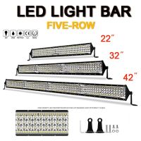 สปอร์ตไลท์ led 12v รถยนต์ 2023 ใหม่ ไฟ LED 42 นิ้ว ห้าแถว สําหรับรถตู้ รถบรรทุก รถจี๊ป ไฟทํางาน แถบยาว