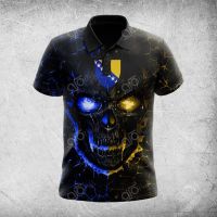 Skull Bosnia Arms Coat of Lava Flag Polo Shirt 2023 new popular