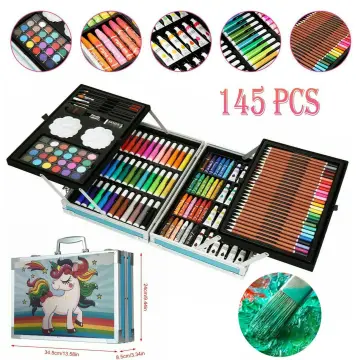 Art Set with Aluminium Folding Case for Kids - 145 Piece Set