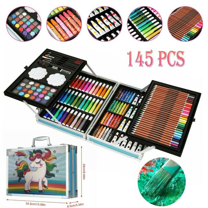 145PCS Kids Colouring Set Drawing Set Art Case Pencils Painting