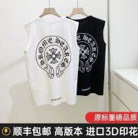 Original Grade Luo Xin CH Back Horseshoe Printed Sleeveless Vest For Men And Women Slim Fit And Versatile Casual Top