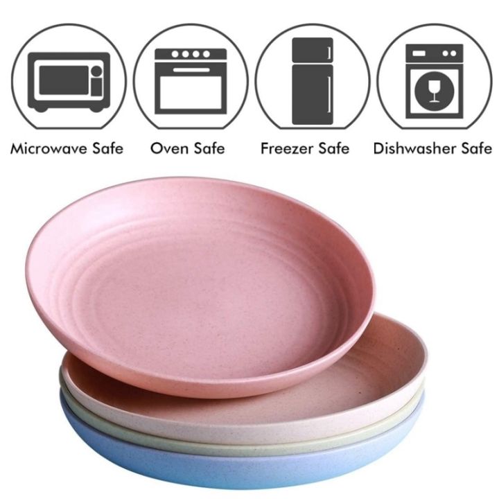 inyahome-unbreakable-dinner-plates-cafeteria-reusable-plate-food-trays-dishwasher-microwave-safe-easy-to-clean-bpa-free-red
