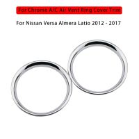 สติกเกอร์แต่งรถสำหรับ Nissan Versa Almera Latio 2012 2013 2014 2015 2016 2017ฝาครอบช่องแอร์โครเมียม A/c อุปกรณ์เล็ม