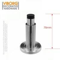 VIBORG Deluxe Adjustable 304 Stainless Steel Rubber Door Stopper Wall mounted door Doorstop Door Stop Wall Protector Bumper