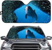 Ocean สัตว์ Dolphin พิมพ์กระจกบังแดด Anti-UV Sun Reflector Visor Universal รถอุปกรณ์เสริมภายใน Protector Decor