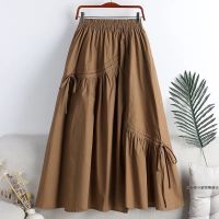 【CC】✔  2023 Womens Waist A-line Skirt Half Length Large Size Hem Mid Irregular Skirts