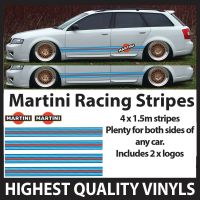 For 1Set Martini Racing Side Door Stripes Graphics Stickers Decals Kit Sport