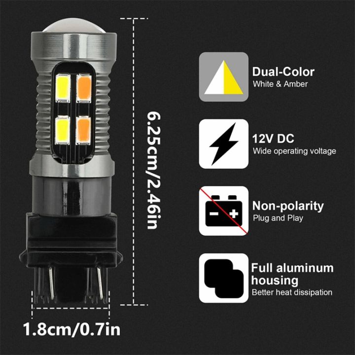 2x-led-light-dual-color-bulb-5630-20smd-canbus-car-brake-reverse-lamp-turn-signal-white-amber