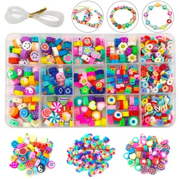 3600PCS Polymer Clay Beads Set 6MM Rainbow Color Flat Chip
