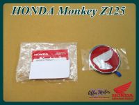 HONDA SUPER CUB MONKEY Z125  FUEL TANK EMBLEM (62 mm.) "GENUINE PARTS" #โลโก้ ปีกนก HM ติด บังลม Super Cub แต่ง ถังน้ำมัน ขนาด 62mm HONDA Monkey Z125 มั้งกี้ ติดถังน้ำมัน ของแท้