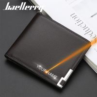 【CC】 2021 New Men Wallets Name Card Holder Male Purse Engraving Leather Business Carteria