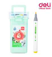 Deli 70812-12 Felt Pen Marker 12 Colors ชุดปากกามาร์กเกอร์ 2 หัว 12 สี มาร์กเกอร์ สี สีวาดรูป อุปกรณ์วาดรูป เครื่องเขียน