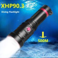 New XHP90.3 Professional Led Diving Flashlight 18650 Most Powerful Led Torch Rechargeable IPX8 Underwater lamp 500M Diving Light Rechargeable  Flashli