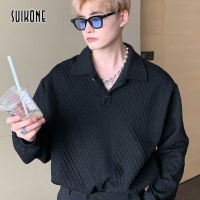 Suikone ใหม่ฤดูใบไม้ร่วงและฤดูหนาวเสื้อโปโลลำลองของผู้ชาย,เสื้อกันหนาวแบบสวมหัวหล่อหลวม