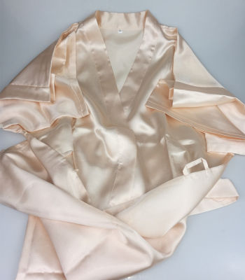 C&amp;Fung plain Satin Robes hot pink champagne silver Kimono bathrobe Womens Simplicity Pajamas Wedding Party robes short S-XXL