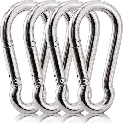 3 Inch Stainless Steel Spring Snap Hook Carabiner 316 Stainless Steel Clips Small Carabiner Set of 4 Quick Link Snap Key Lock