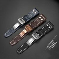 Suitable For 20 21 22mmHigh Quality Genuine Leather Rivets Watchband Fit Big Pilot Spitfire TOP GUN Brown Black Blue Cowhide Watch Strap