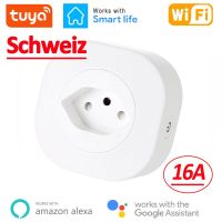 【CW】WiFi Smart Plug 16A Switzerland CH Plug Socket Outlet Tuya Smart Life APP For Alexa Google Home Assistance Voice Control Timing