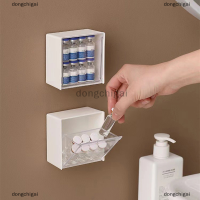 dongchigai กล่องเก็บของผนังติดตั้งกล่องหนีบออกแบบพลาสติก Cotton Swab Storage HOLDER FOR Office Living Room Home