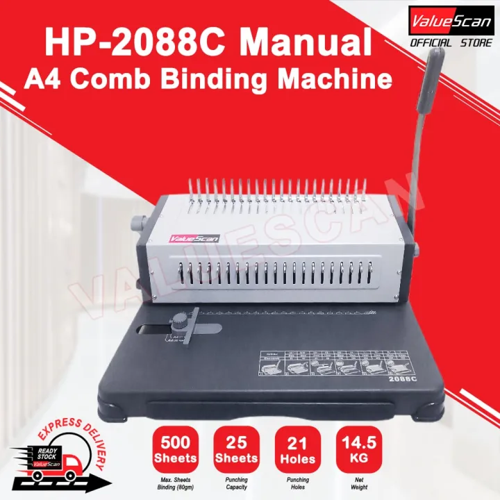 Valuescan HP2088C Heavy Duty Comb Binding Machine A4 Lazada