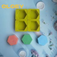 4 Hole Soap Mold Silicone Mold Making Handmade Hexagon Scented Wax Gypsum Epoxy Soap Silicone DIY Mold