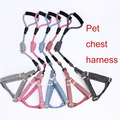 Dog Harness and Leash Set Summer Chihuahua Fashion Harness for Small Dog Adjustable Walking Puppy Accessories Collar Chest S