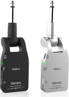 Getaria 2.4GHZ Wireless Guitar System Built-in Rechargeable Lithium Battery Digital Transmitter Receiver for Electric Guitar Bass (Black) Black-White