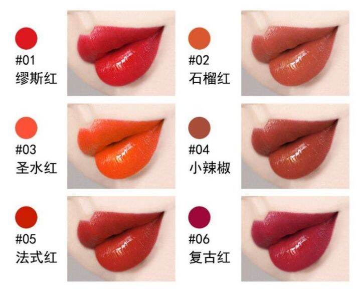 ลิปเคลือบลิปสติก-สีสวย-ติดทน-ลิปสติกแท้แบรนด์-6-สี