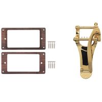 10 Pcs Guitar Accessories: 8 Pcs Alloys Tremolo Tailpiece Bridge Crank Bar &amp; 2Pcs Wooden Humbucker Guitar Pickup Frame