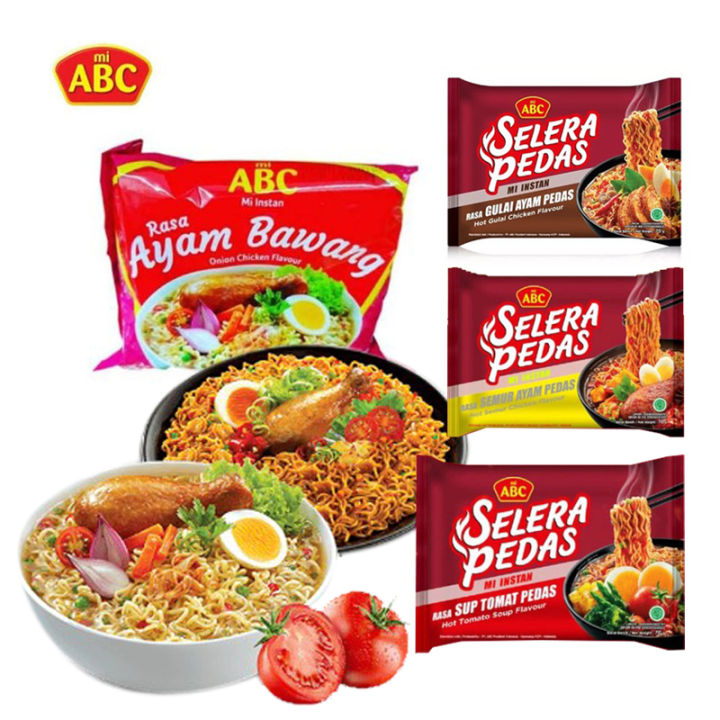 (HALAL) ABC Instant Noodles (70g) - Mi Goreng / Ayam Bawang / Semur ...