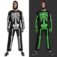 [COD] adult mens skeleton ghost bone costume big male party stage performance