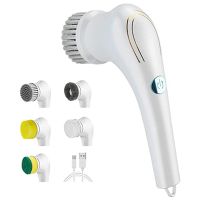 Electric Cleaning 5 Head Replacement Multifunctional Household Dishwashing Brush Tile Kitchen Household Handheld