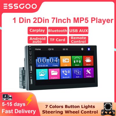 ESSGOO 2 Din MP5 Car Player Car Radio Stereo Bluetooth 1 Din Carplay Automotive Central Multimedia Stereo With Screen Universal