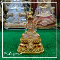 (ศูนย์รวมศาสตร์)พระแก้วมณีรัตนโชติ พระแก้วฤดูร้อน สีใส ลงสีทอง งานพรีเมี่ยม ขนาดตั้งโต๊ะบูชา หน้าตัก 5 นิ้ว