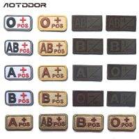 ◇☌ Full Embroidery Blood Type Patches Hook Loop Cloth Mark Label POS NEG- Tactical Arm Badge ABO First Aide Medical Sign Sticker