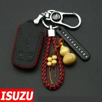 【Genuine Leather】เคสกุญแจรถยนต์หนังแท้พร้อมพวงกุญแจหนังสําหรับ ISUZU Dmax Mu-x