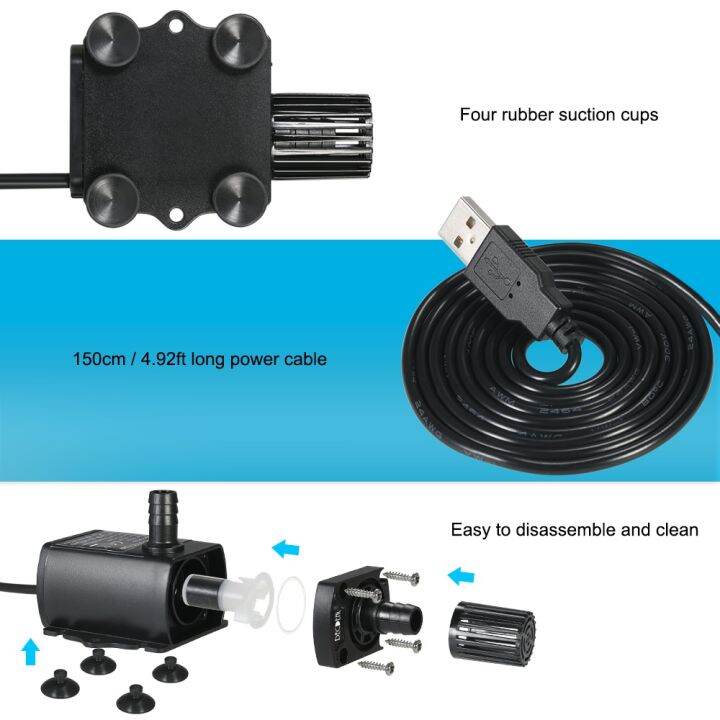 decdeal-ultra-quiet-mini-usb-dc5v-4-8w-300l-h-ลิฟท์300ซม-brushless-ปั๊มน้ำกันน้ำน้ำพุพร้อมกระแสเงินสดฟังก์ชั่นปรับ