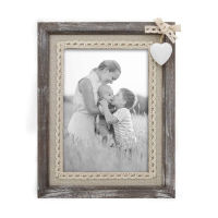 Photo frame wooden photo frame with wooden white heart antique love photo frame burlap family wedding anniversary gift