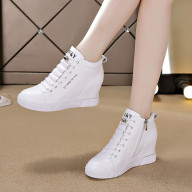 Height Increasing Insole Women s Shoes 2022 Spring and Summer New Casual Shoes Korean Style Wedge Shoes Platform High thumbnail