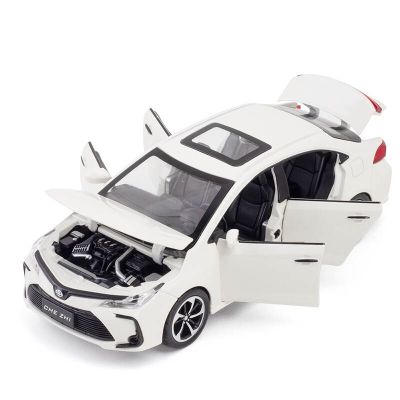 1:32  Alloy Diecast Toyota Corolla Model Sedan Toy Cars Simulation Sound Light Pull Back Toys Vehicle For Children Collection Die-Cast Vehicles