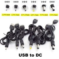 5/10pcs USB to DC 3.5*1.35mm 2.0*0.6mm 2.5*0.7mm 4.0*1.7mm 5.5*2.1mm 5.5*2.5mm Plug Jack DC 5V Power Extension Cable Connector